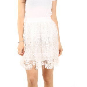 Guess dámská bílá sukně s krajkou - XS (A000)